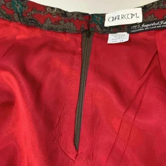 Vintage NWOT Oval Room Paisley Midi Skirt w gorgeous pleats down the front - Picture 5 of 9